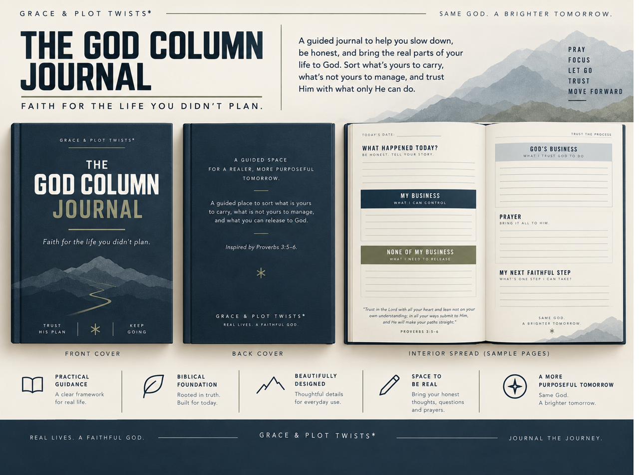 The God Column Journal, hardcover, front cover, back cover, and interior spread